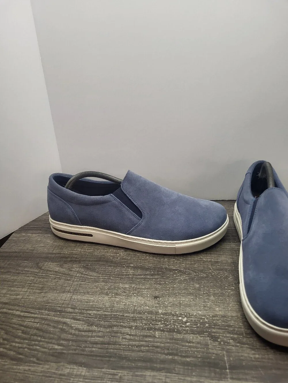 Birkenstock Oswego Mens Size 11 Blue Suede Slip On Sneaker Loafer NEW
